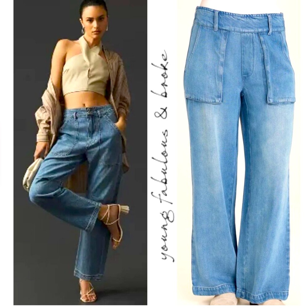 NWT Young fabulous & broke Sadie soft wide leg pants